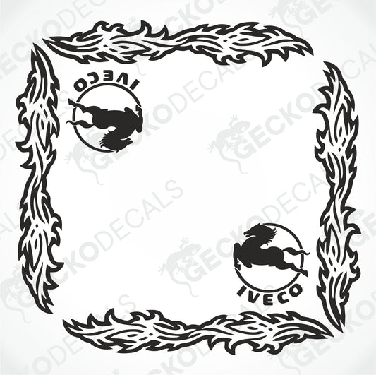 IVECO TRIBAL SIDE WINDOW DECALS