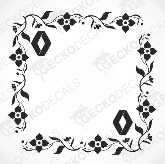 RENAULT FLORAL SIDE WINDOW DECALS