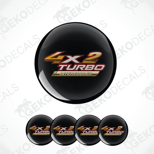 Set of five black stickers with '4X2 Turbo Intercooler' text on a white background.