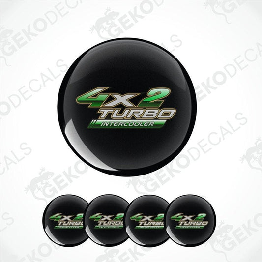 Set of black decal stickers with '4x2 Turbo Intercooler' text on a white background.
