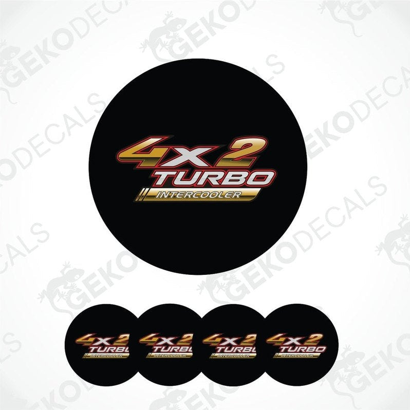 Set of '4X2 Turbo Intercooler' decals on a white background with 'Gekodecals' branding.