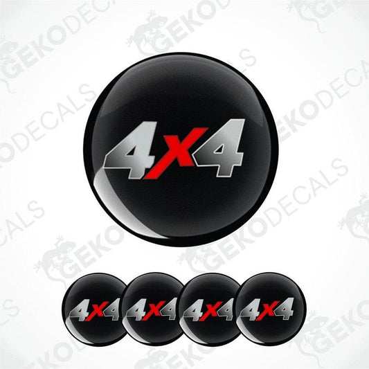 Set of black '4x4' decals with red accents on a white background.