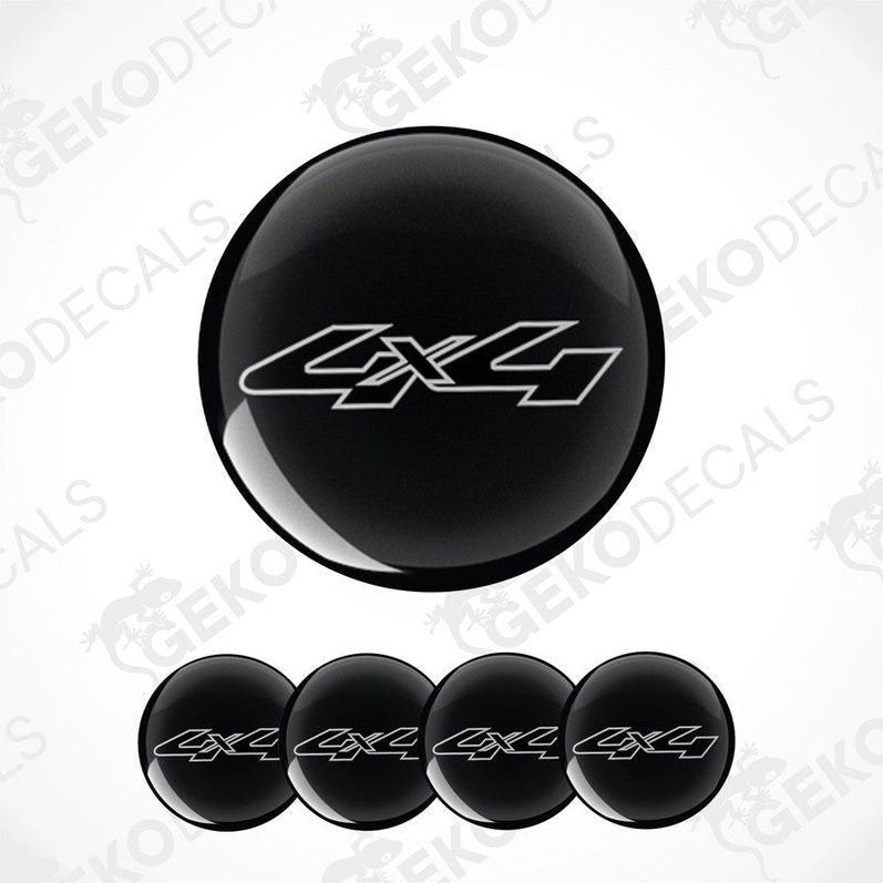 4X4 black domed epoxy resin car decals with glossy finish