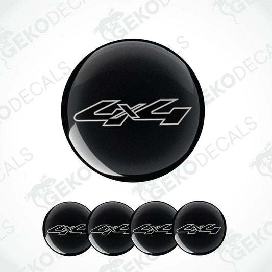 4X4 black domed epoxy resin car decals with glossy finish