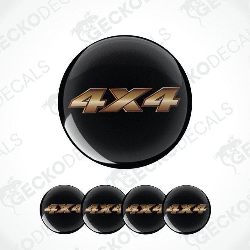 Black and gold 4x4 logo on a white background with 'Gecko Decals' watermark.