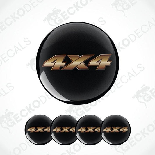 Black and gold 4x4 logo on a white background with 'Gecko Decals' watermark.