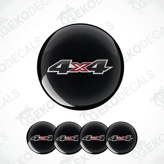 Black wheel cover with '4x4' logo on a white background