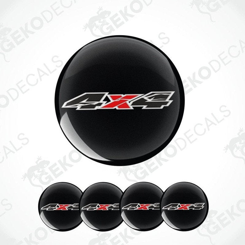 Black '4X4' logo decal with a glossy finish on a white background.