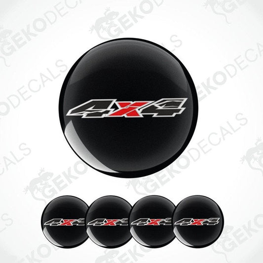 Black '4X4' logo decal with a glossy finish on a white background.