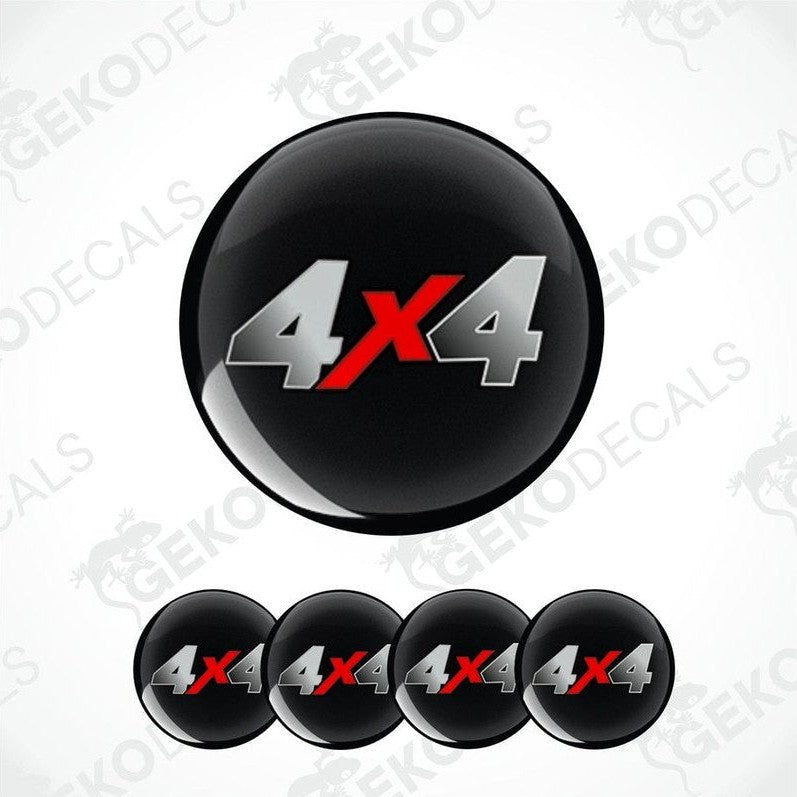 Set of black '4x4' decals with red accents on a white background.