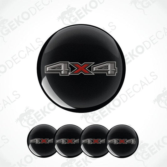 Black 4x4 decal with red accent on a white background