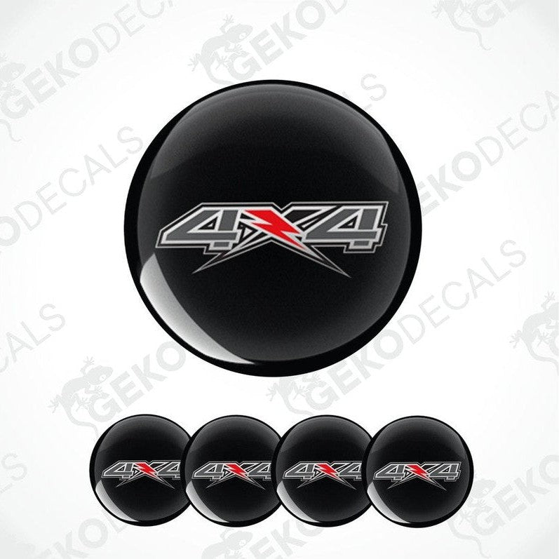 Black 4x4 logo decal with red accent on a white background