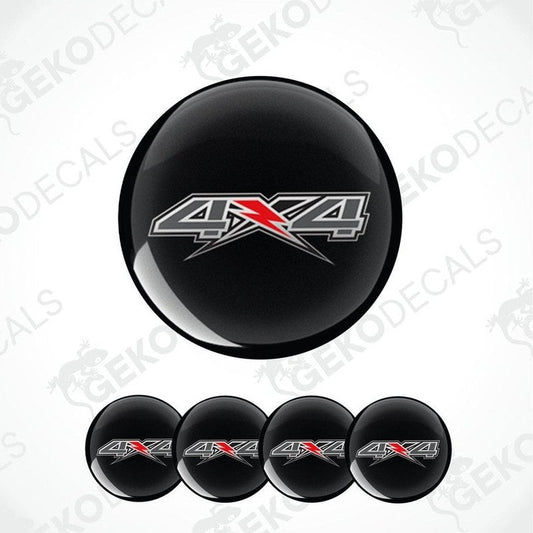 Black 4x4 logo decal with red accent on a white background