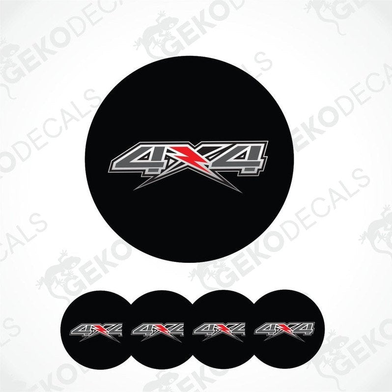 Set of 4x4 decal stickers on a white background with 'Gekodecals' branding.