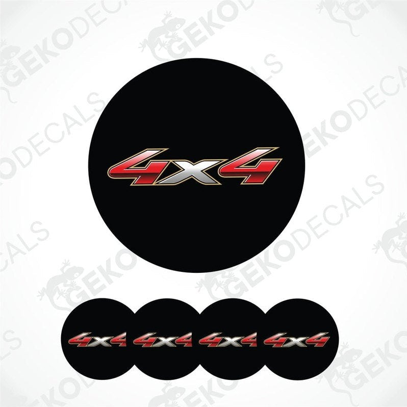 4x4 logo decal set on a white background with 'Gekodecals' branding.