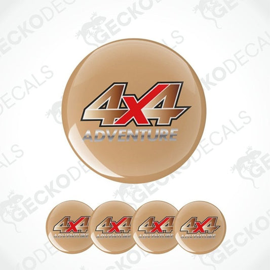 4x4 adventure logo on a beige background with four smaller versions of the logo below.