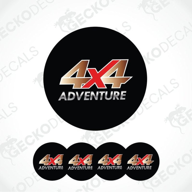 4x4 Adventure logo decal on a white background with 'Gecko Decals' watermark.