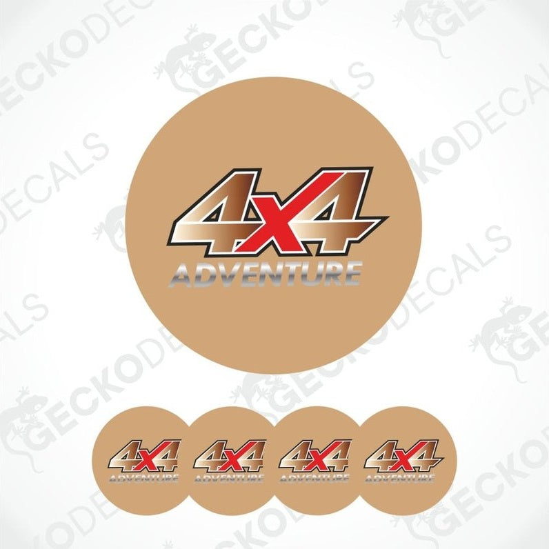 4x4 adventure logo on a beige background with multiple instances of the logo.