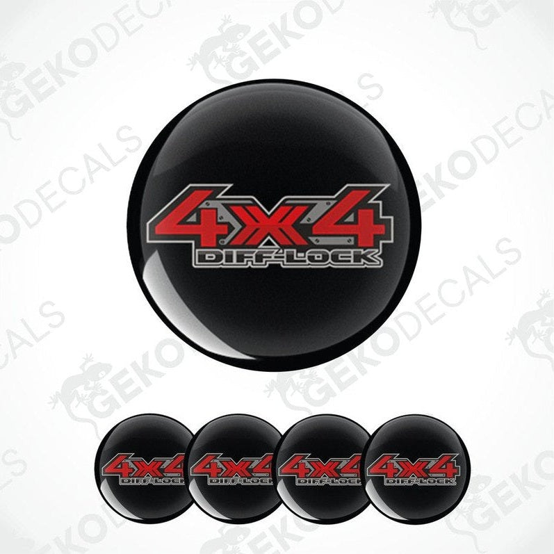 Black decal with '4X4 Diff-Lock' logo on a white background