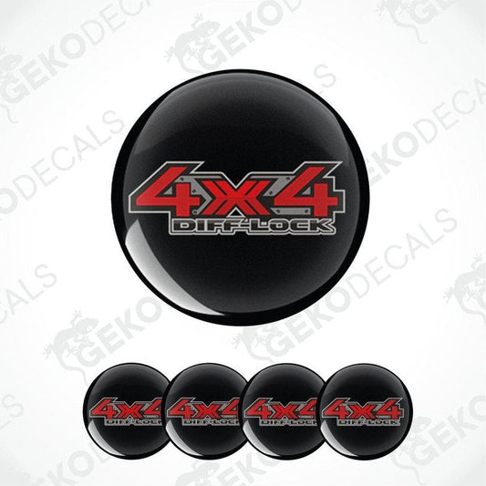 Black decal with '4X4 Diff-Lock' logo on a white background