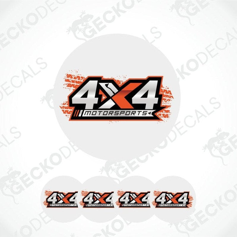 4x4 Motorsports decal set on a white background
