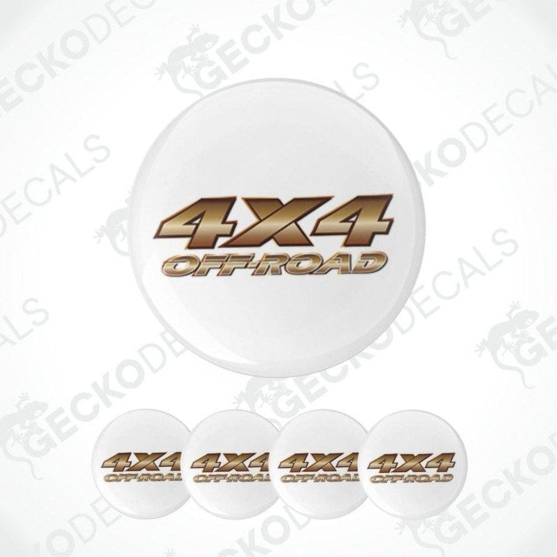 Set of white stickers with '4X4 Off-Road' text on a white background