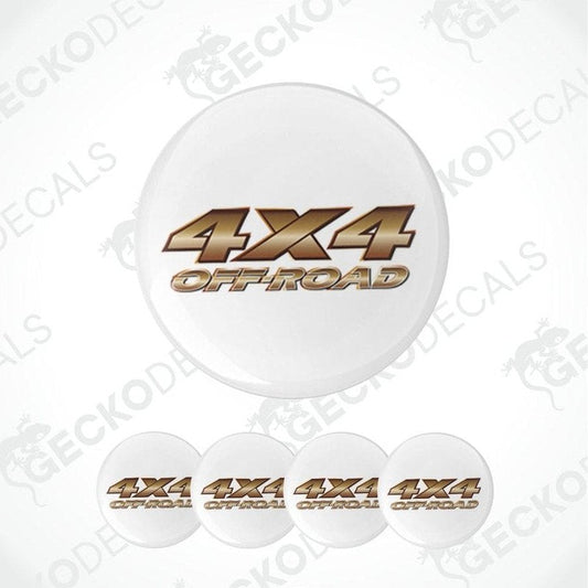 Set of white stickers with '4X4 Off-Road' text on a white background