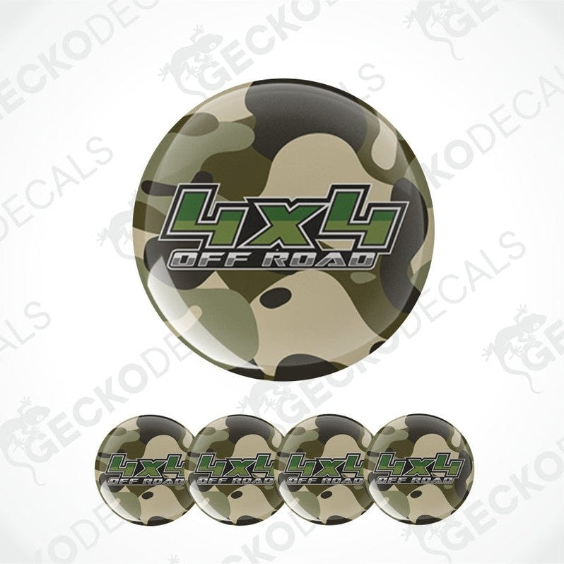 Camouflage-patterned decal with 'LX4 Off Road' logo on a white background