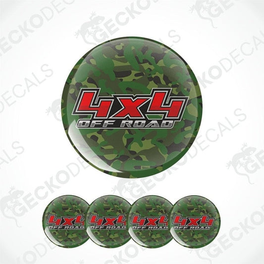 Camouflage '4x4 Off Road' decal with red and white text on a white background.