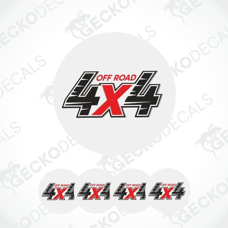 Off-road 4x4 decal design on a white background with 'Gecko Decals' branding.