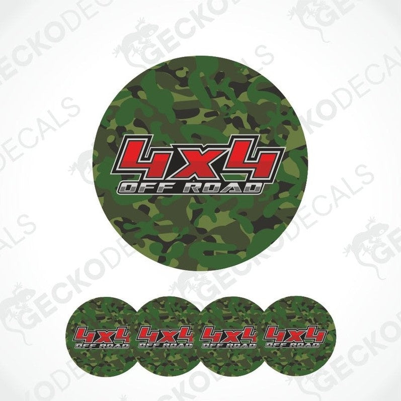 Camouflage-patterned '4x4 Off Road' decal on a white background