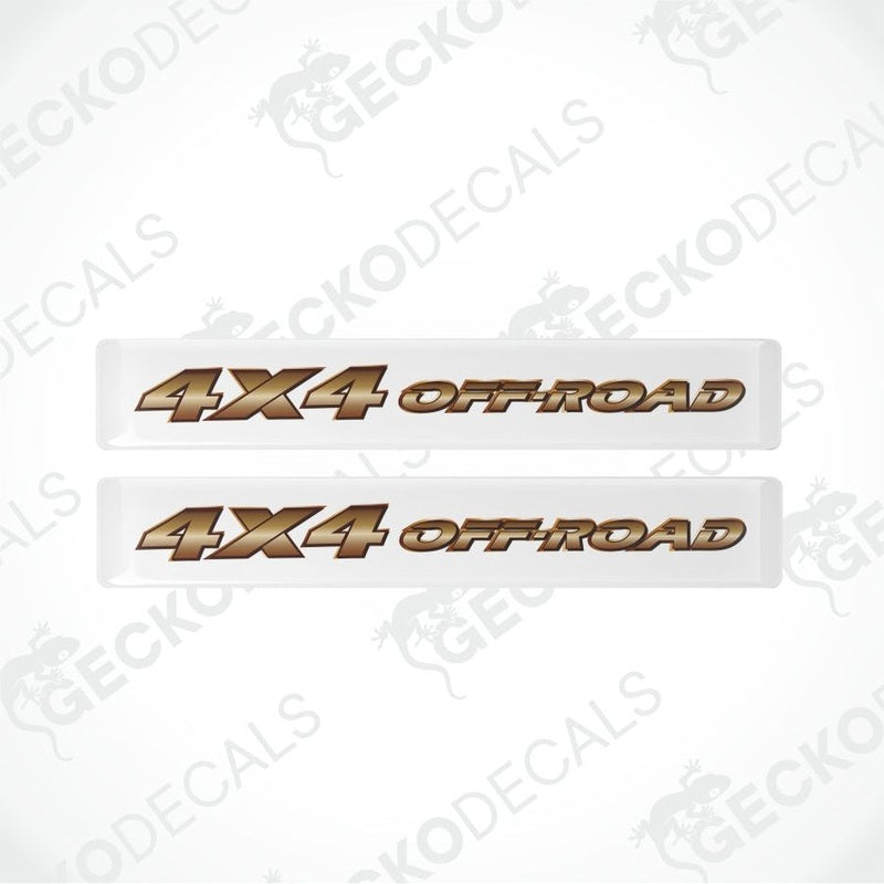 rectangle with white background, dark gold in the middle 4x4 off-road epoxy decal