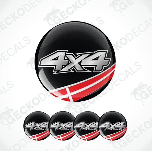 Set of 5 black stickers with '4x4' logo on a white background