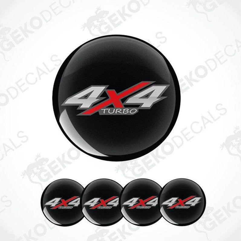 Black 4x4 Turbo logo with red and white text on a white background