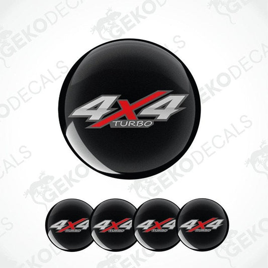 Black 4x4 Turbo logo with red and white text on a white background