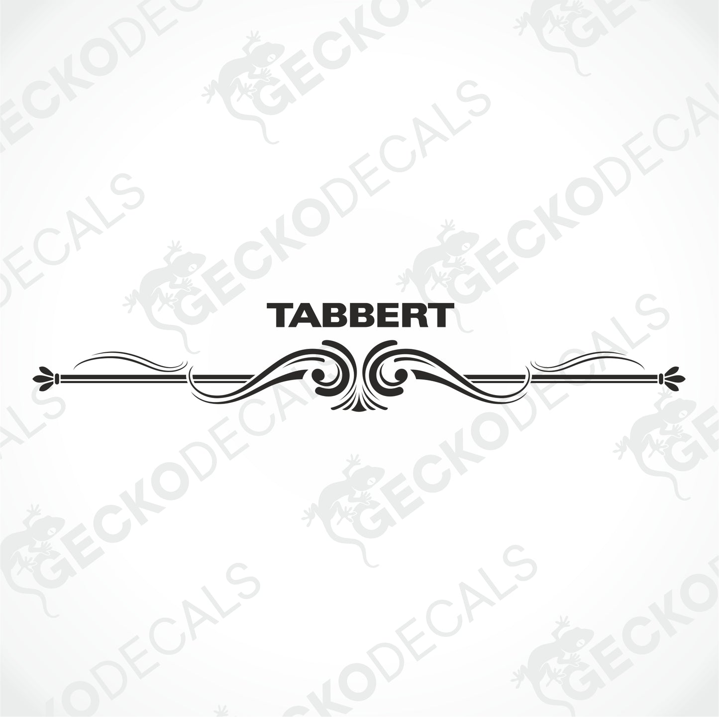 TABBERT STICKER ON THE BACK OF THE PART