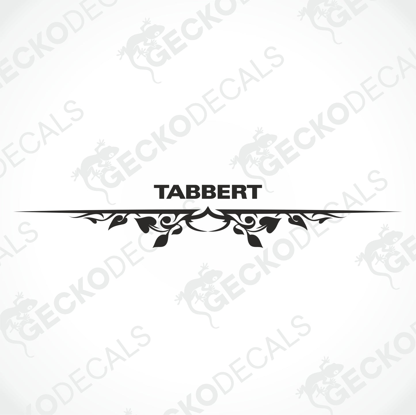 TABBERT STICKER ON THE BACK OF THE PART