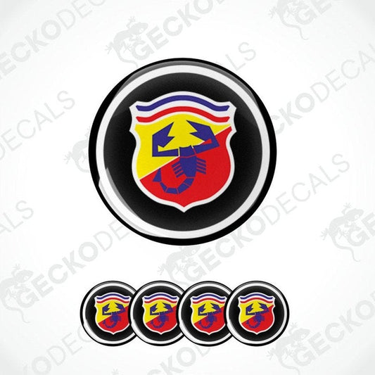Set of car emblems with a colorful logo on a white background
