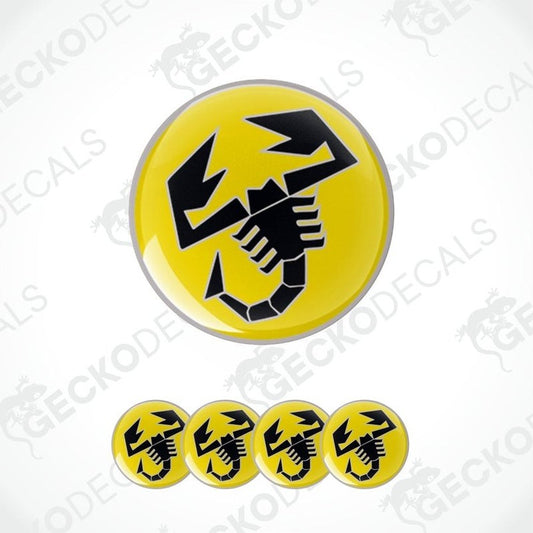 Yellow and black scorpion logo with multiple smaller versions on a white background.