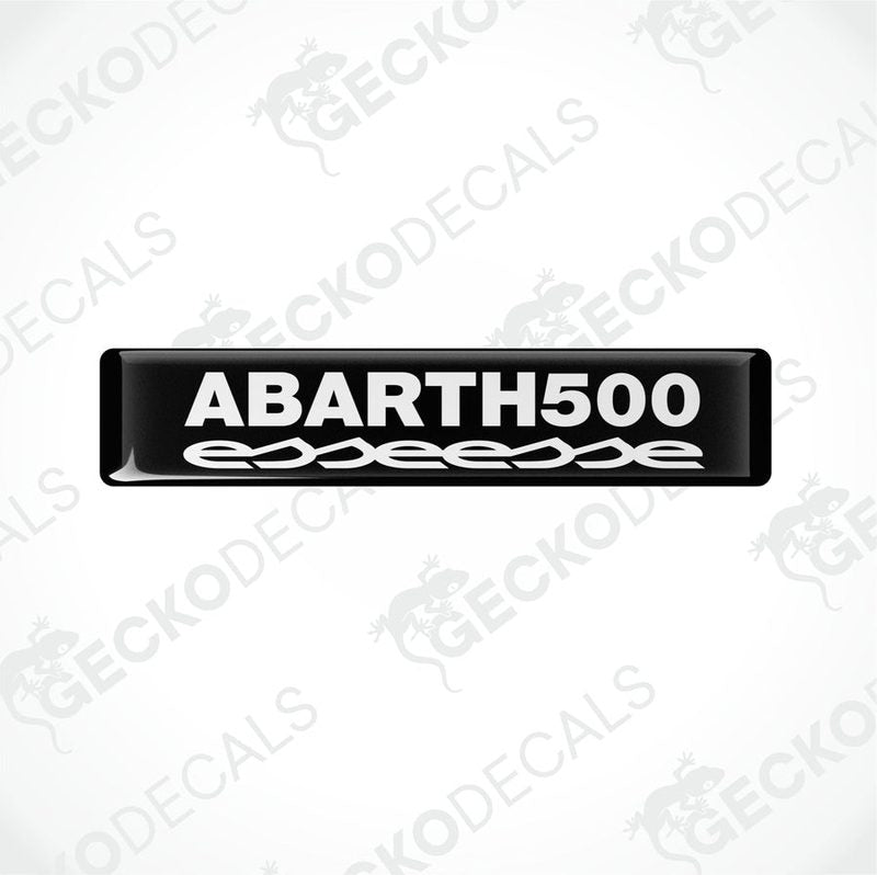 Black vinyl decals with 'ABARTH500' text in white, designed for vehicle use.