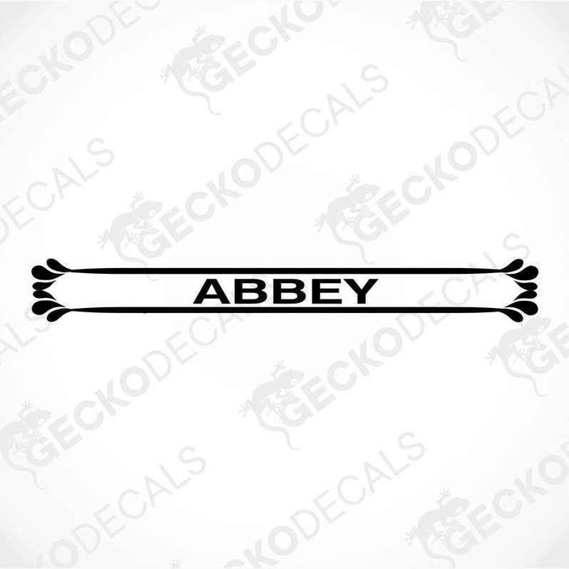Black and white Abbey decorative banner die-cut sticker design