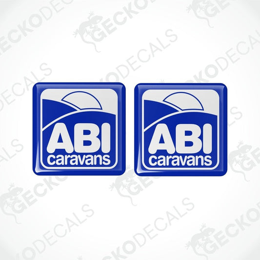 Set of two ABI Caravans vinyl decals with polyurethane coating