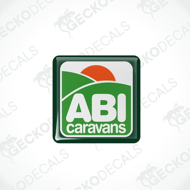 Single ABI Caravans vinyl decal with polyurethane coating featuring landscape graphic