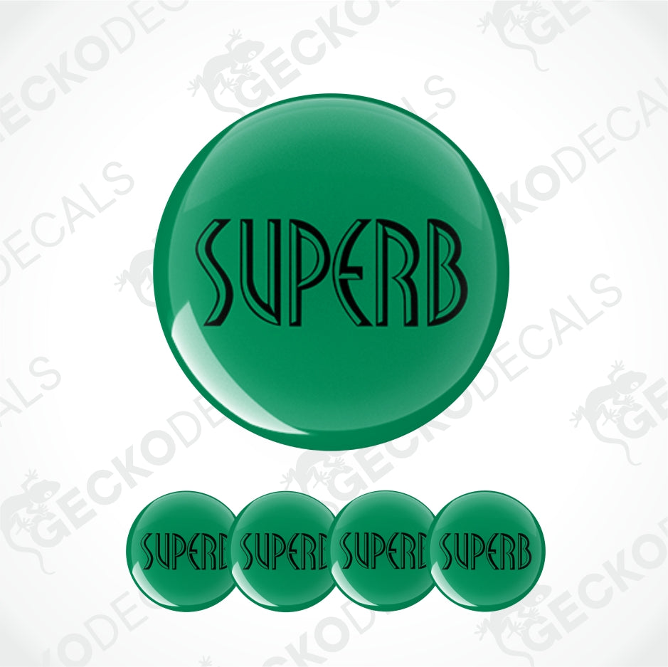 Green buttons with 'SUPERB' text in black on a white background