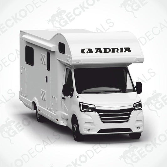ADRIA caravan die-cut sticker applied to motorhome roof