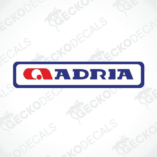 ADRIA caravan decorative sticker with blue border and red logo for interior or exterior use