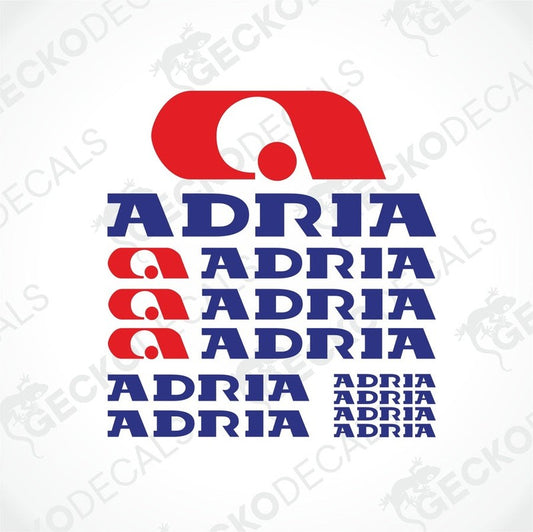 ADRIA Caravan logo sticker set with red and blue vinyl decals for caravan interior exterior decoration
