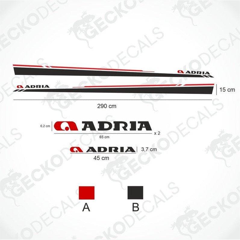 ADRIA DECORATION SET die cut stickers including side decals and logos for caravan
