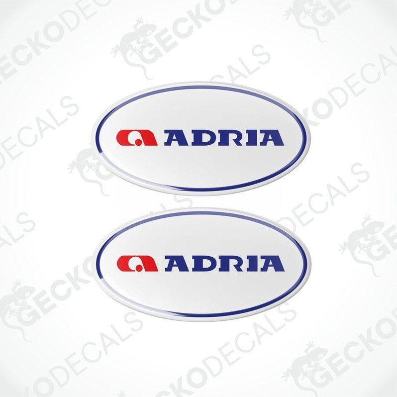 Set of two ADRIA caravan vinyl decals with polyurethane coating