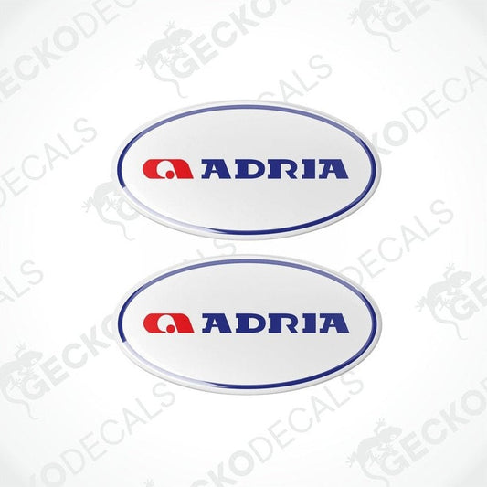 Set of two ADRIA caravan vinyl decals with polyurethane coating